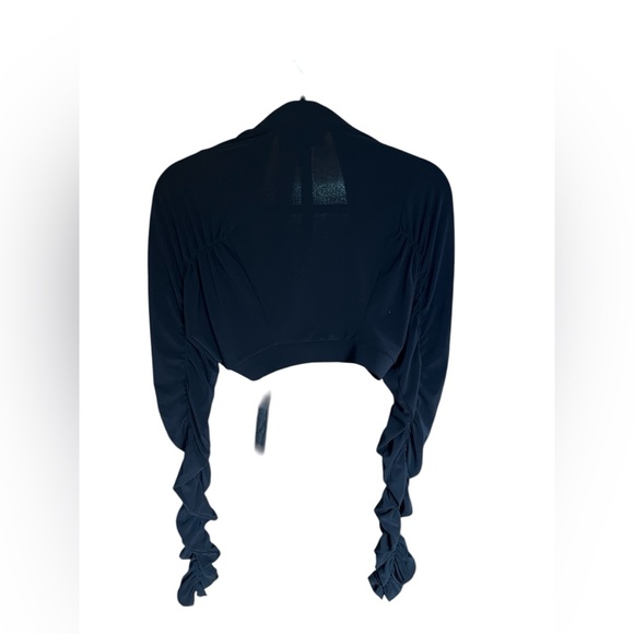 Joseph Ribkoff Black Ruched Sleeve Bolero Shrug NWT Formal Evening Cropped - Picture 2 of 6